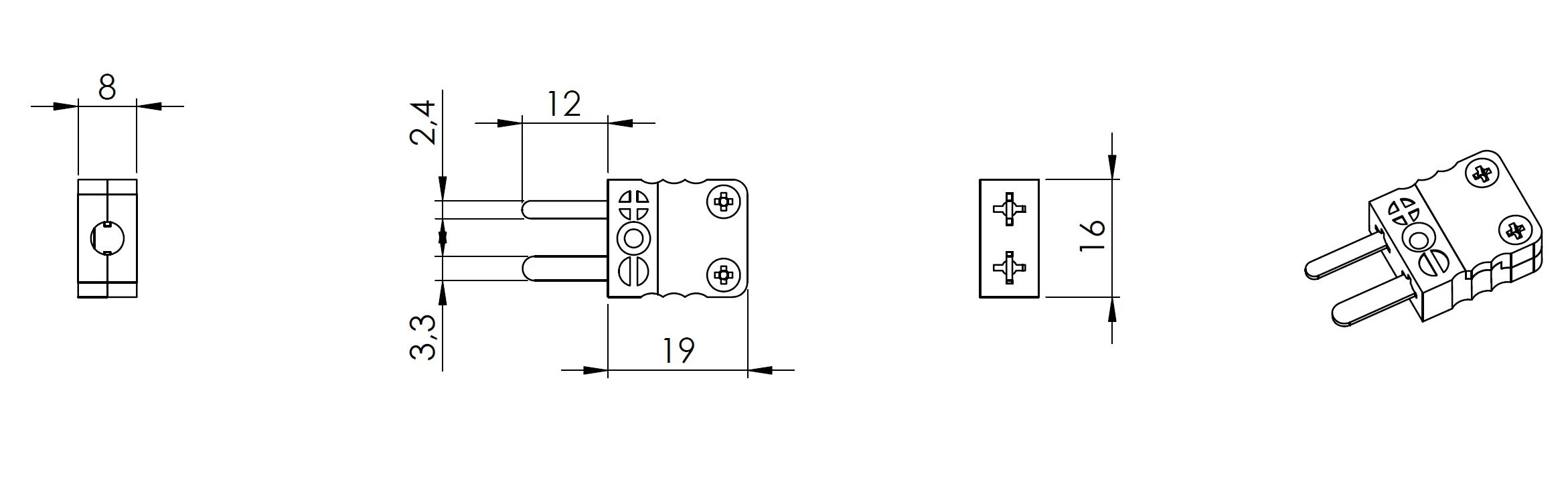 Miniatur Thermostecker 