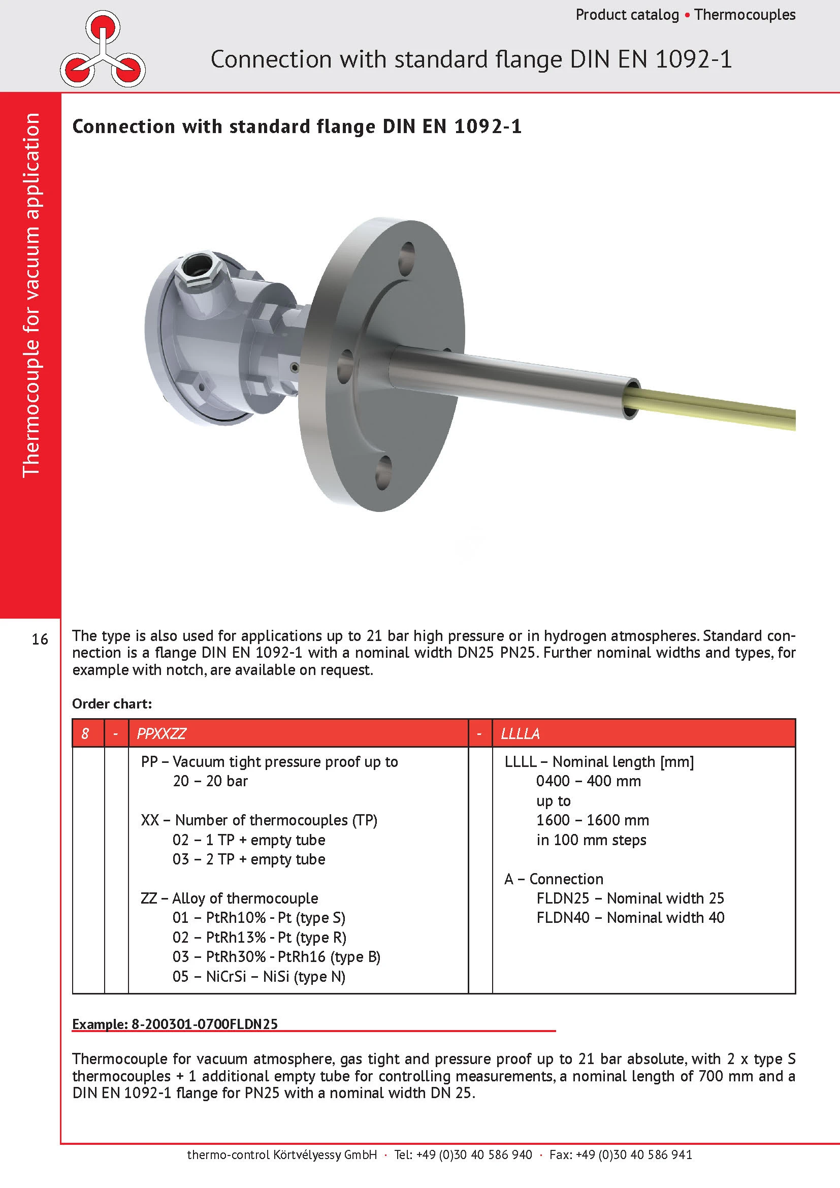 thermo-control Körtvélyessy - Catalog for vacuum thermocouples with flange