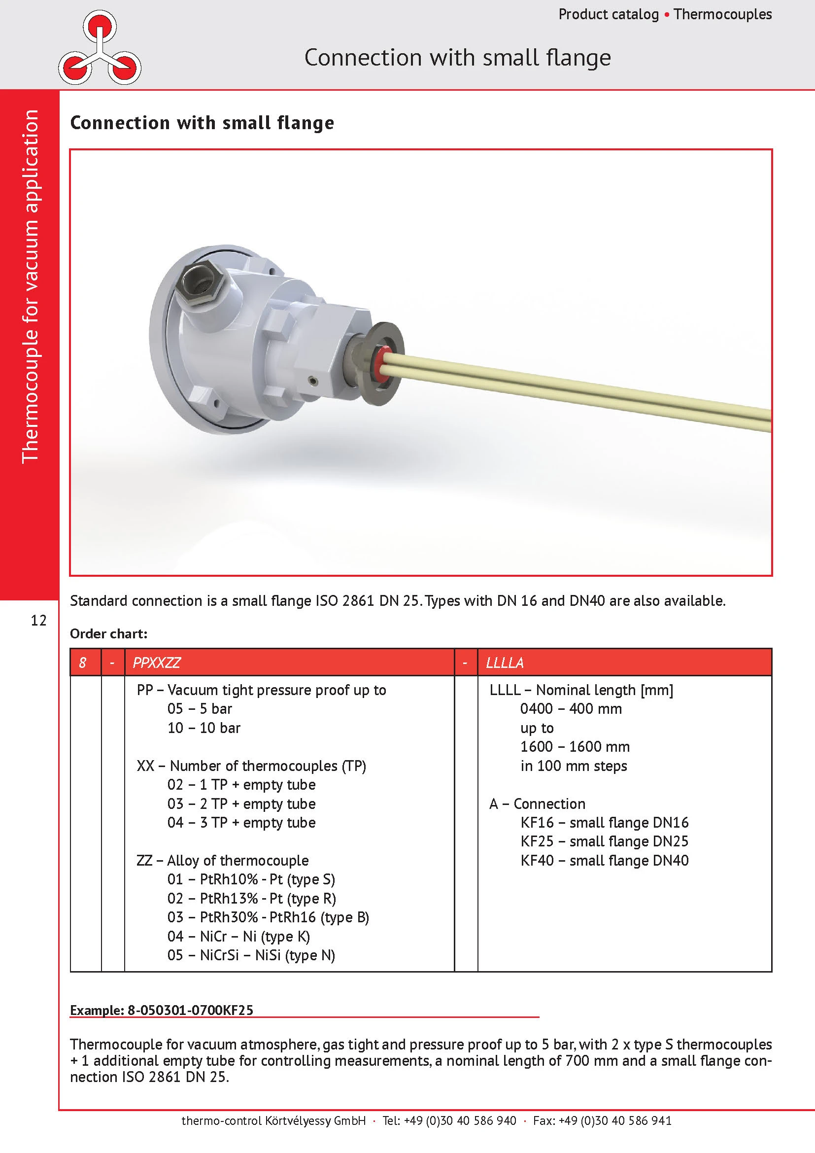 thermo-control Körtvélyessy - Catalog for vacuum thermocouples with small flange