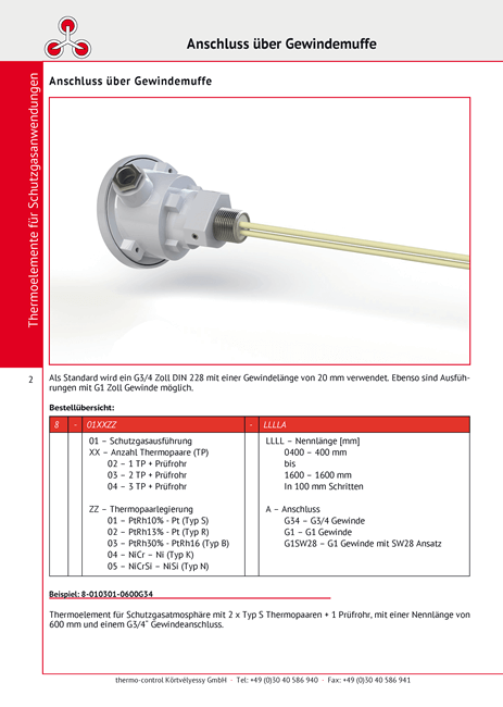 thermo-control Körtvélyessy - Katalog Schutzgasthermoelemente