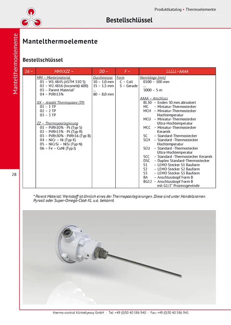 thermo-control Körtvélyessy - Katalog Mantelthermoelemente