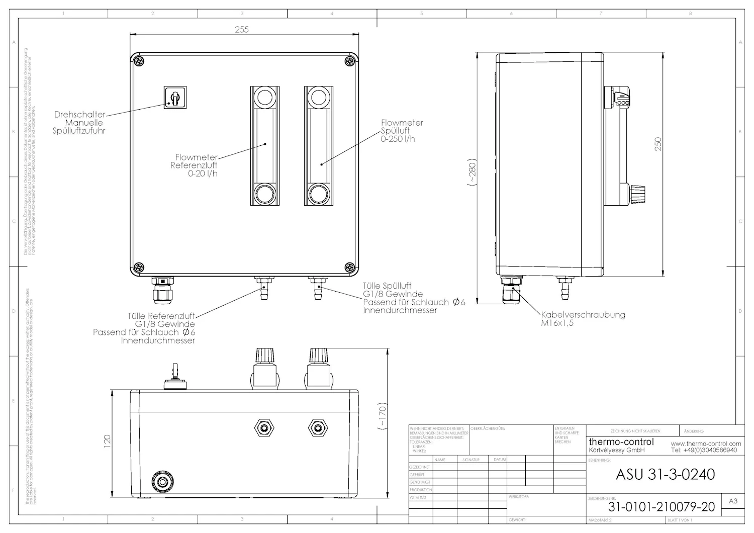 Housed air supply unit