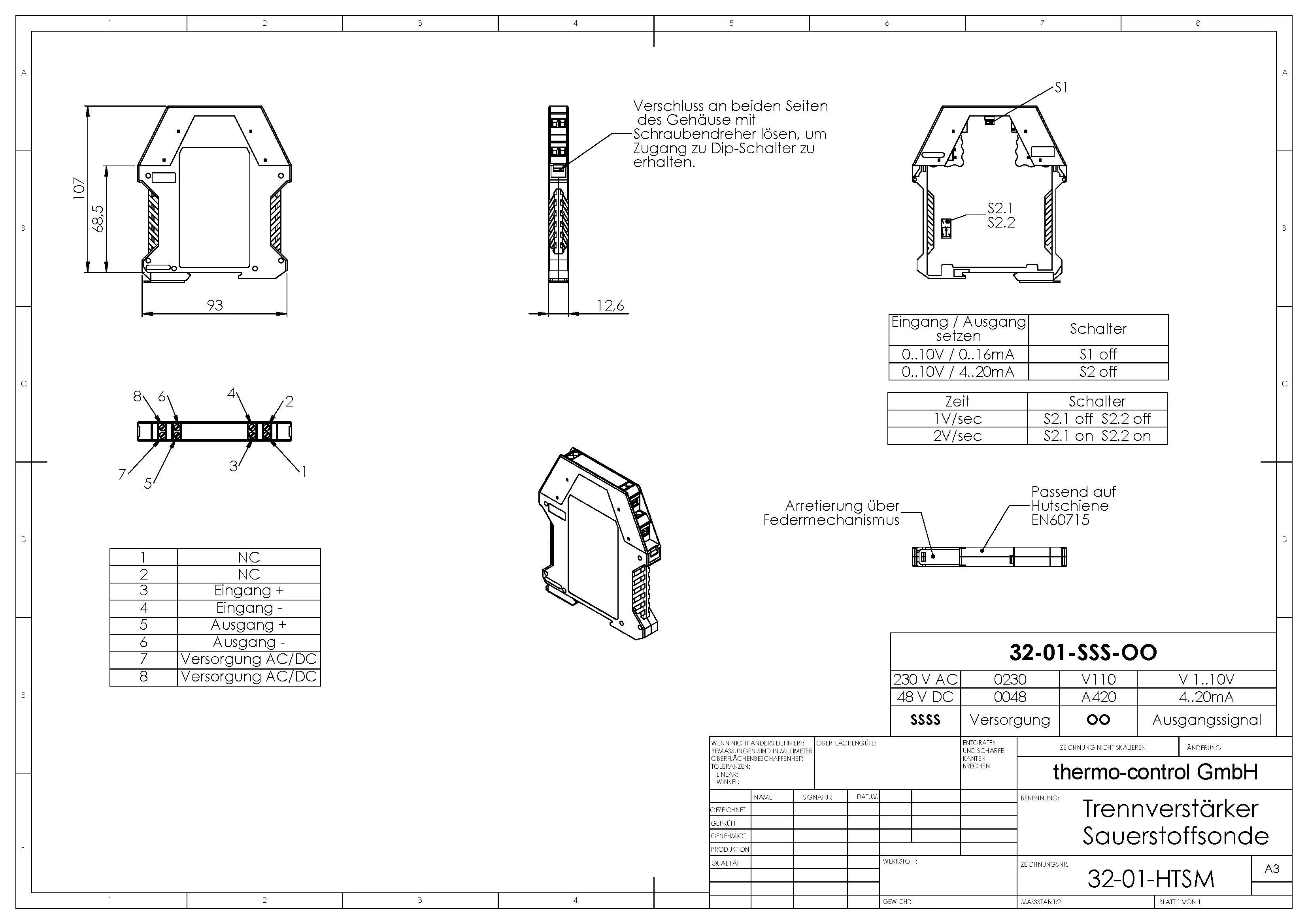 Isolation amplifier for to hat trail mounting