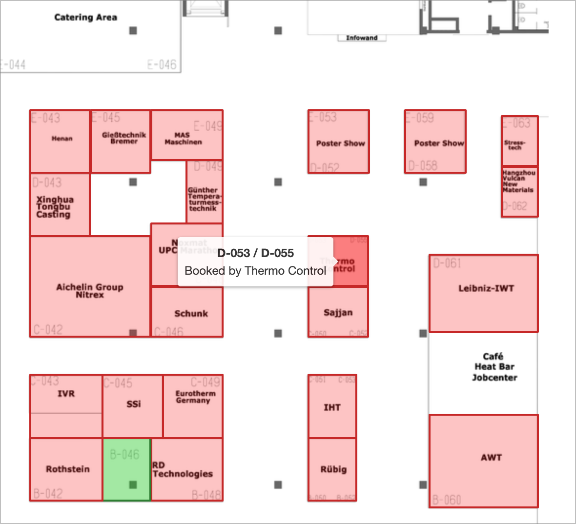 Ausschnitt des Hallenplans vom HärtereiKongress mit dem Stand D-053