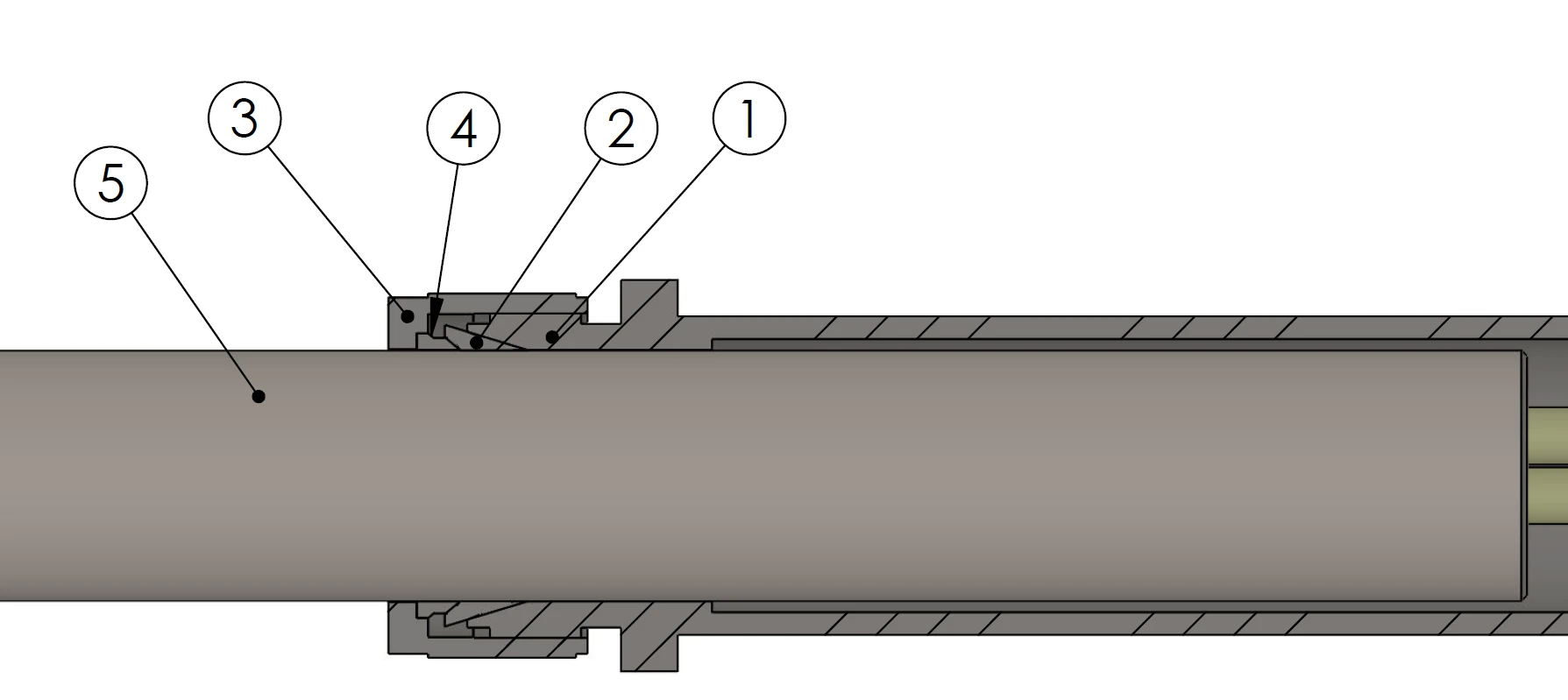 Swagelok cutting ring fitting for Ø22 mm holder tubes