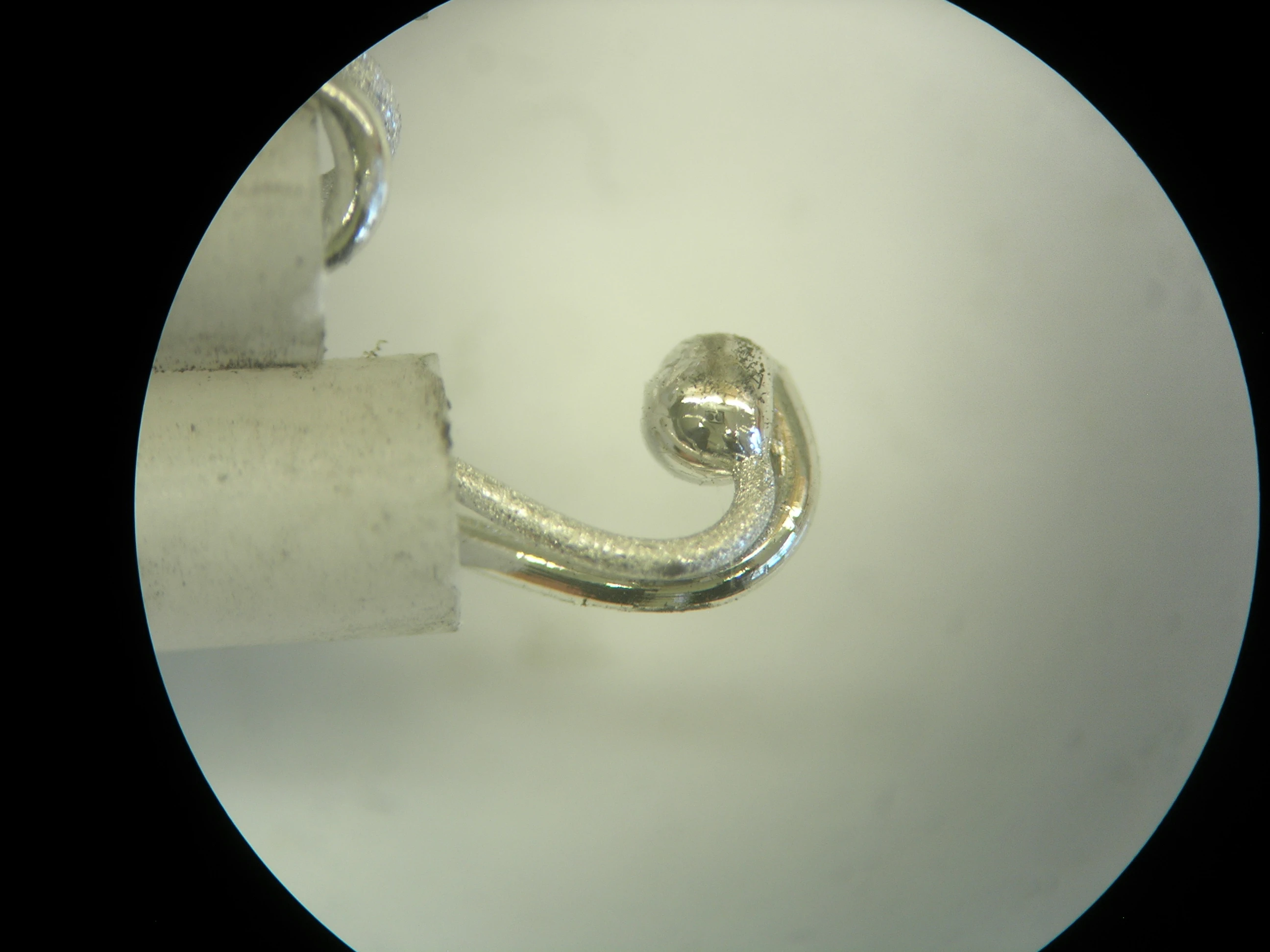 thermo-control.com - Enlarged image of the measuring tip of a 22-year-old thermocouple